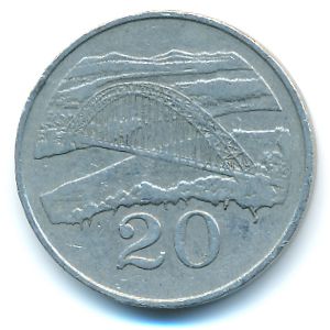 Зимбабве, 20 центов (1987 г.)