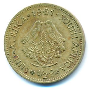 ЮАР, 1/2 цента (1961 г.)