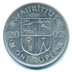 Mauritius, 1 rupee, 2002