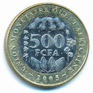 Западная Африка, 500 франков (2005 г.)