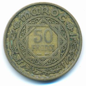 Morocco, 50 francs, 1952