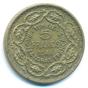 Тунис, 5 франков (1946 г.)