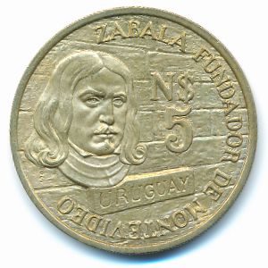 Уругвай, 5 новых песо (1976 г.)