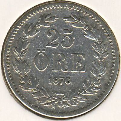 Sweden, 25 ore, 1874–1878