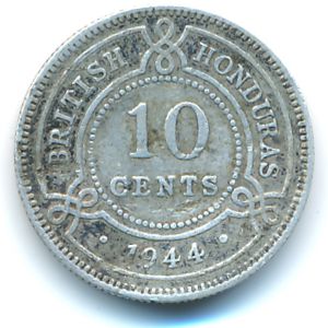 British Honduras, 10 cents, 1944