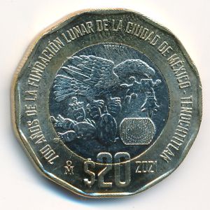 Мексика, 20 песо (2021 г.)