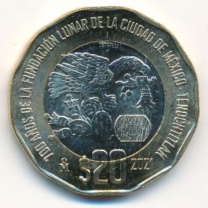 Мексика, 20 песо (2021 г.)