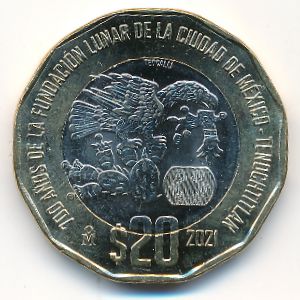 Мексика, 20 песо (2021 г.)