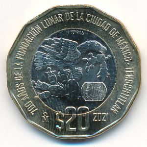 Мексика, 20 песо (2021 г.)