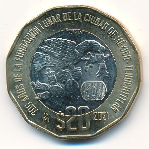 Мексика, 20 песо (2021 г.)