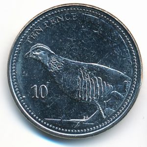 Гибралтар, 10 пенсов (2020 г.)