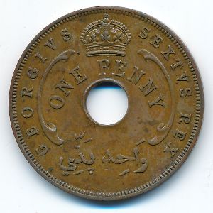 Британская Западная Африка, 1 пенни (1952 г.)