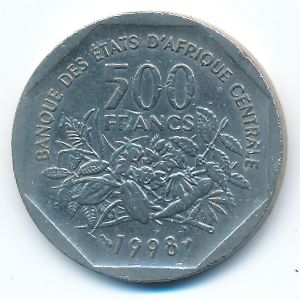 Центральная Африка, 500 франков (1998 г.)