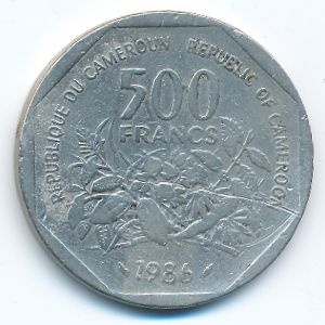 Cameroon, 500 francs, 1986