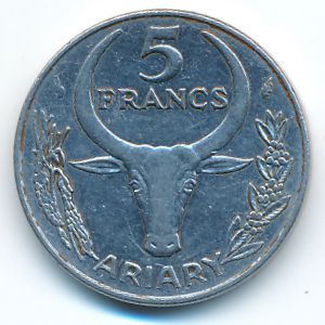 Madagascar, 5 francs, 1979