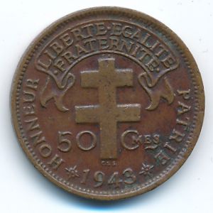 Французская Экваториальная Африка, 50 сентим (1943 г.)