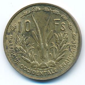 Французская Западная Африка, 10 франков (1956 г.)