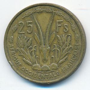 Французская Западная Африка, 25 франков (1956 г.)