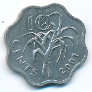 Свазиленд, 10 центов (2001 г.)