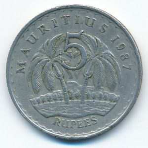 Маврикий, 5 рупий (1987 г.)