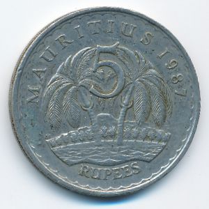 Маврикий, 5 рупий (1987 г.)