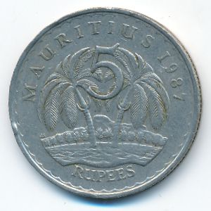 Маврикий, 5 рупий (1987 г.)