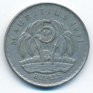 Маврикий, 5 рупий (1991 г.)