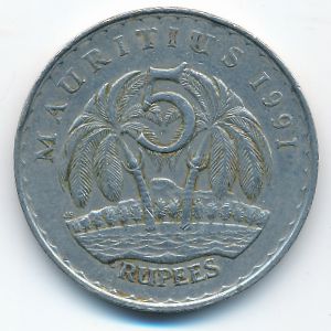 Маврикий, 5 рупий (1991 г.)