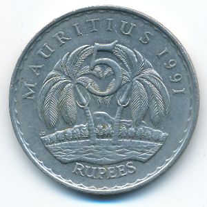 Маврикий, 5 рупий (1991 г.)
