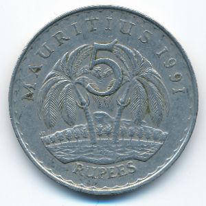 Маврикий, 5 рупий (1991 г.)