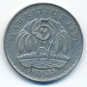 Маврикий, 5 рупий (1992 г.)