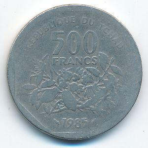 Чад, 500 франков (1985 г.)