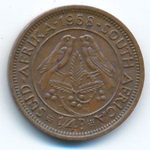 ЮАР, 1/4 пенни (1958 г.)