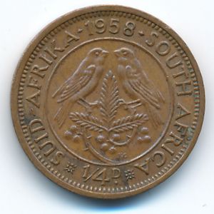ЮАР, 1/4 пенни (1958 г.)