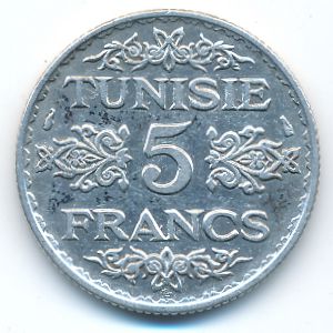 Тунис, 5 франков (1934 г.)