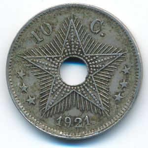 Бельгийское Конго, 10 сентим (1921 г.)