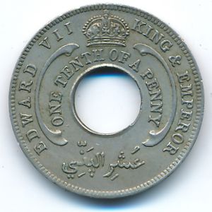 Британская Западная Африка, 1/10 пенни (1908 г.)