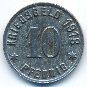 Ратибор., 10 пфеннигов (1918 г.)