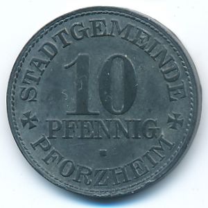 Пфорцгейм., 10 пфеннигов (1917 г.)