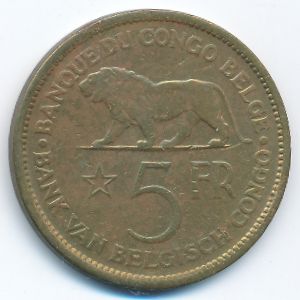 Бельгийское Конго, 5 франков (1936 г.)