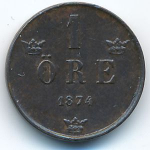 Швеция, 1 эре (1874 г.)