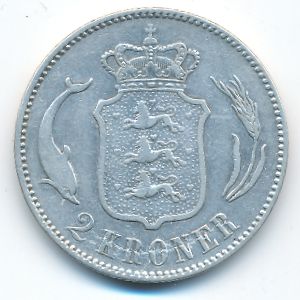Denmark, 2 kroner, 1875
