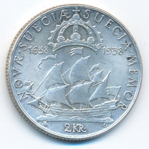 Sweden, 2 kronor, 1938