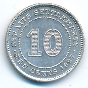 Стрейтс-Сетлментс, 10 центов (1927 г.)