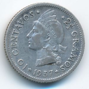 Dominican Republic, 10 centavos, 1937