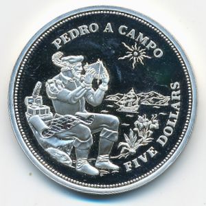 Barbados, 5 dollars, 1994