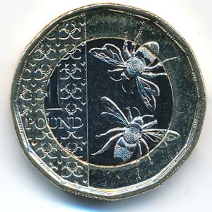 Великобритания, 1 фунт (2025 г.)