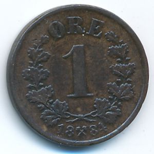 Норвегия, 1 эре (1884 г.)