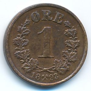 Норвегия, 1 эре (1893 г.)