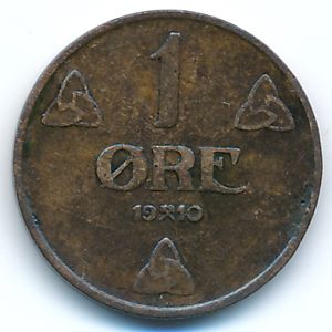 Норвегия, 1 эре (1910 г.)